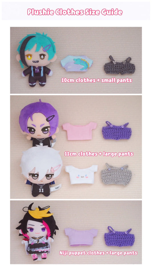 Knitted Pants Set (Shirt+Pants) for 10cm 11cm Plush Niji Puppet