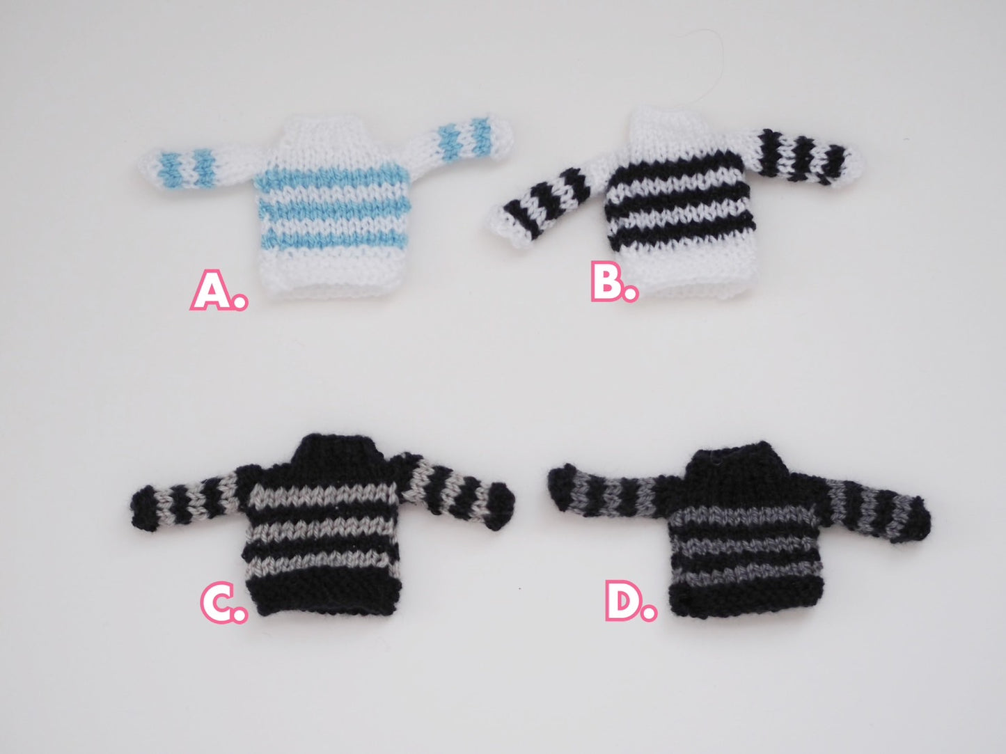 Hand Knit Strip Sweaters