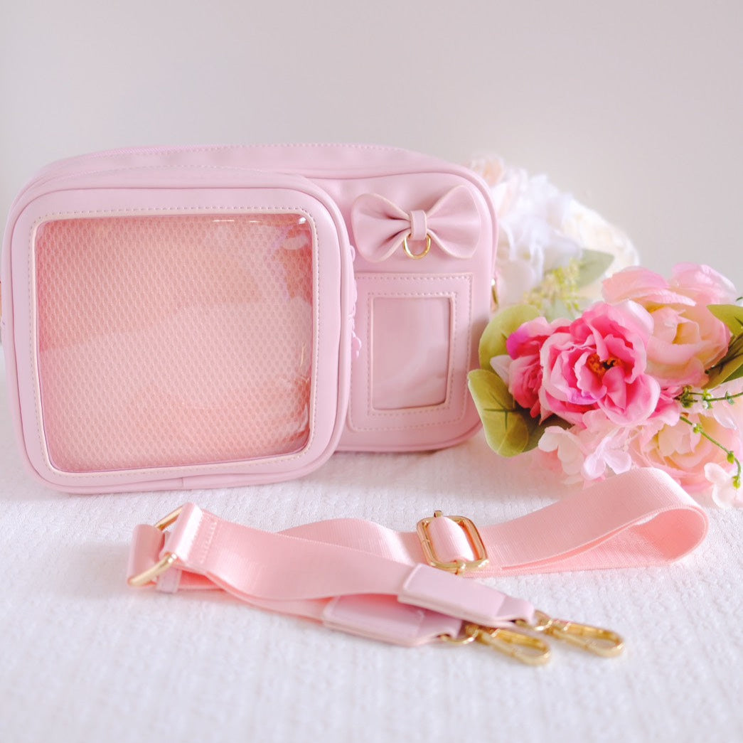 Crossbody Ita Bag with Plushie Display Window and Pin Board