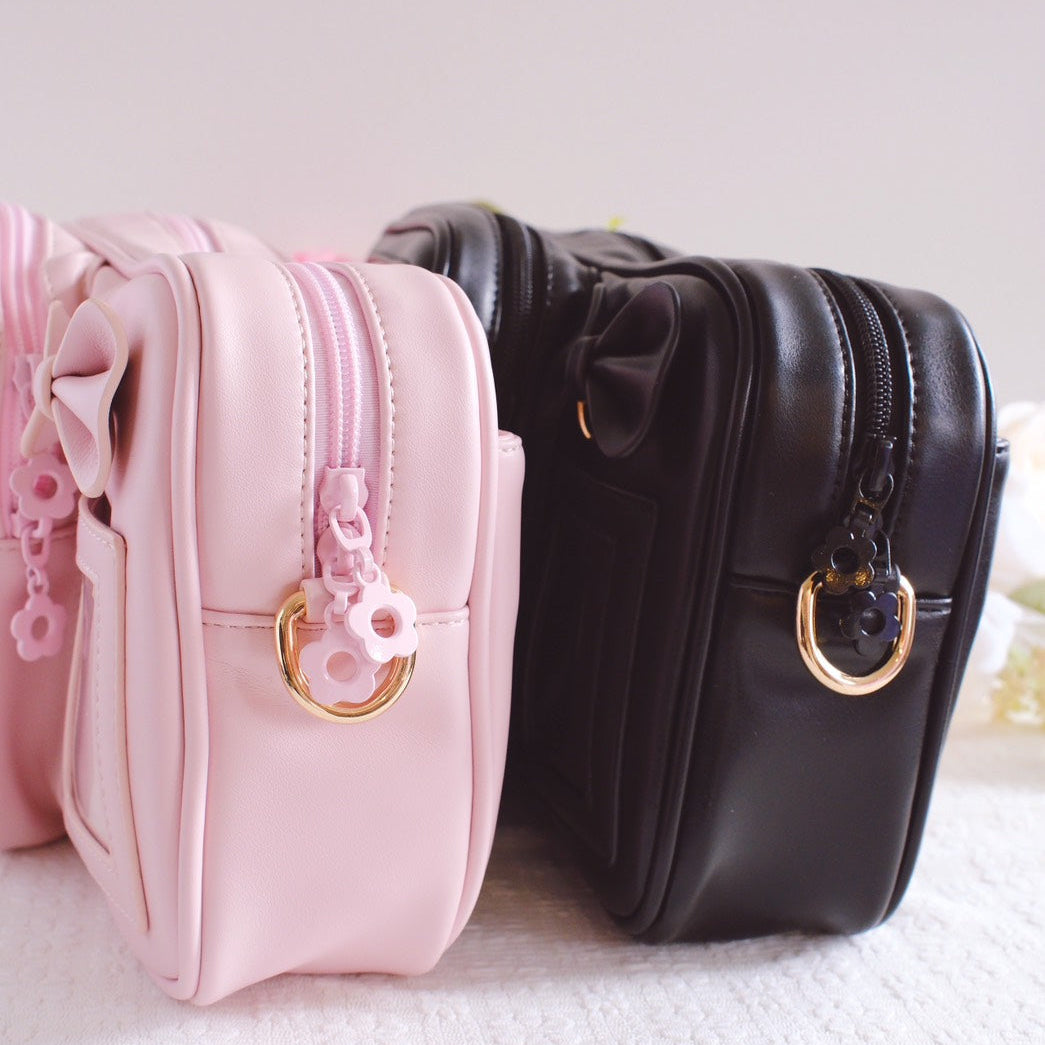 Crossbody Ita Bag with Plushie Display Window and Pin Board