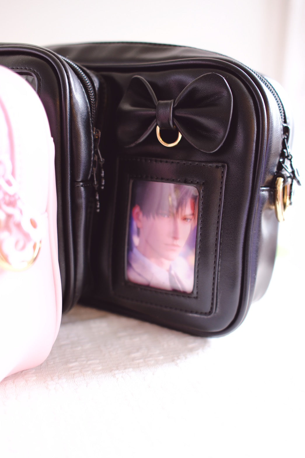 Crossbody Ita Bag with Plushie Display Window and Pin Board
