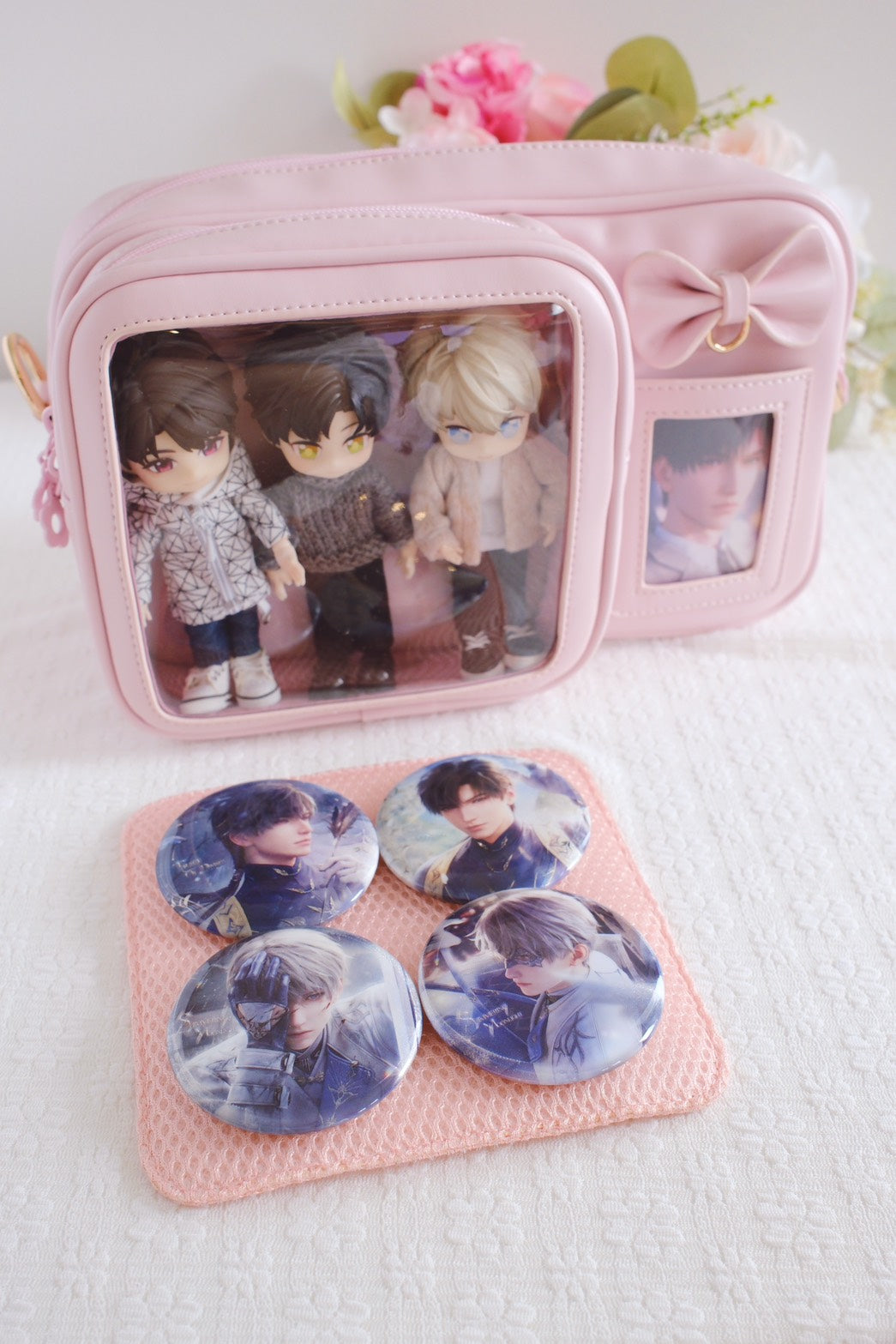 Crossbody Ita Bag with Plushie Display Window and Pin Board