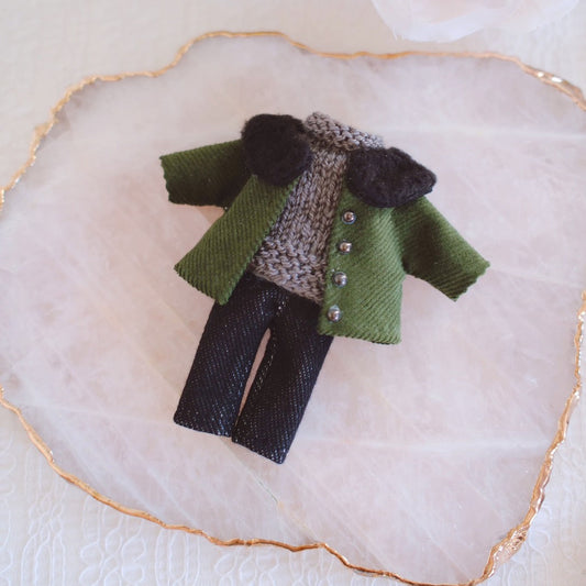 Fur Trimmed Coat Set