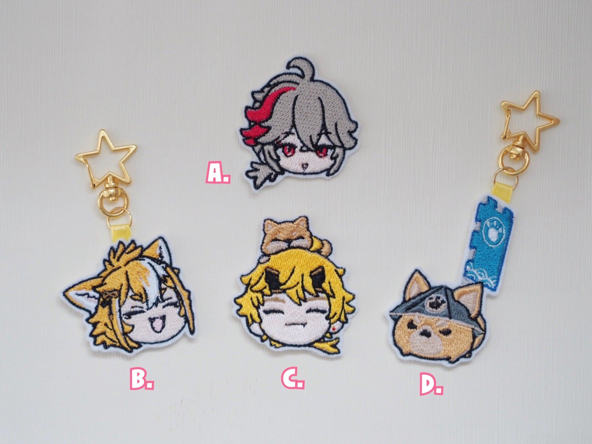 Genshin Impact Characters Keychains & Patches - Kazuha Gorou Thoma Warrior Dog - Moko's Boutique