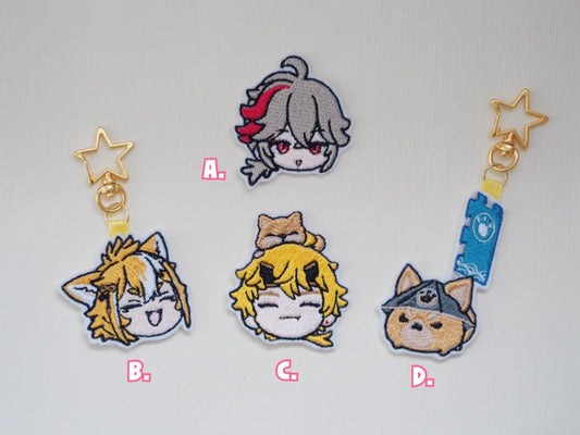 Genshin Impact Characters Keychains & Patches - Kazuha Gorou Thoma Warrior Dog - Moko's Boutique