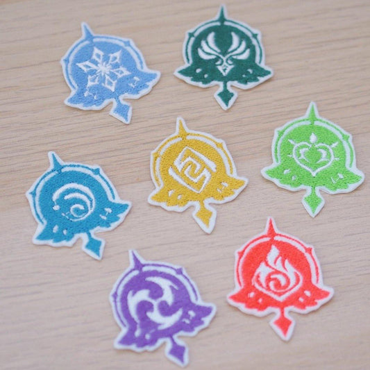 Genshin Impact Elements Iron On Pins & Patches - Moko's Boutique