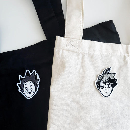 Haikyuu Character Heads Embroidery Totes Bags - Moko's Boutique