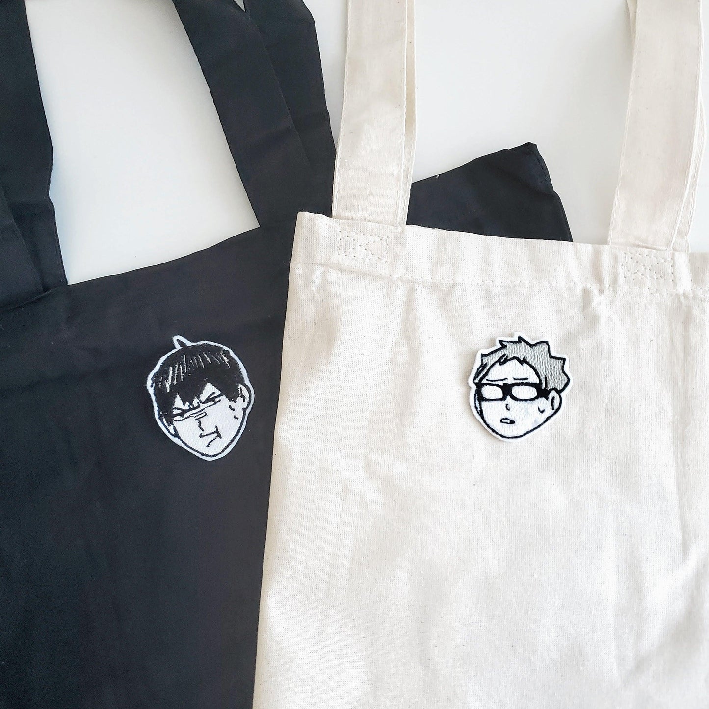 Haikyuu Character Heads Embroidery Totes Bags - Moko's Boutique