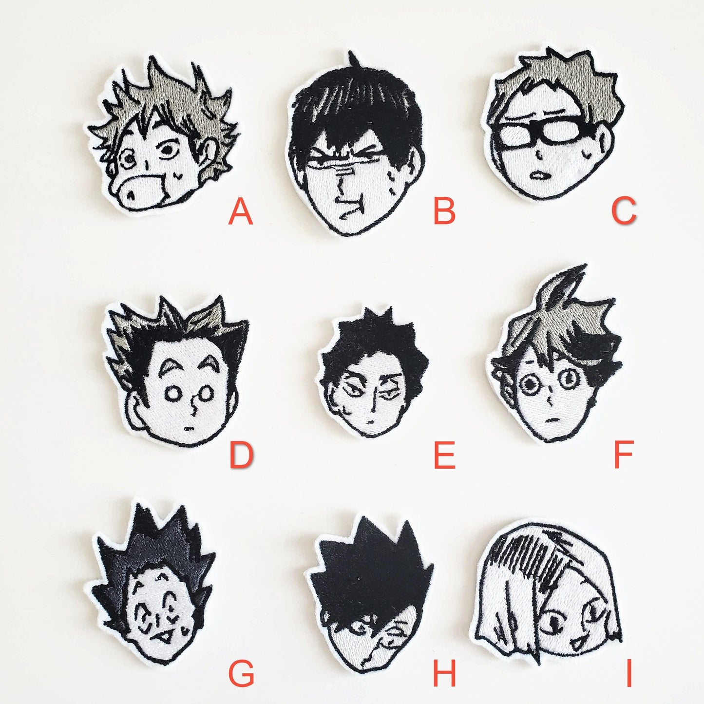 Haikyuu Character Heads Iron On Pins & Patches - Moko's Boutique