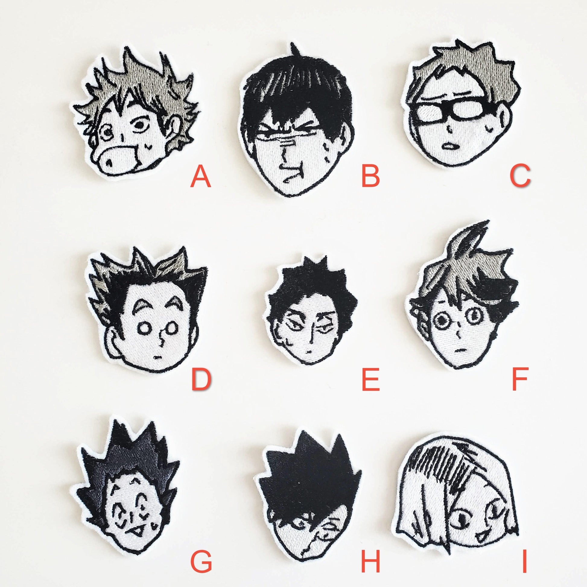 Haikyuu Character Heads Iron On Pins & Patches - Moko's Boutique