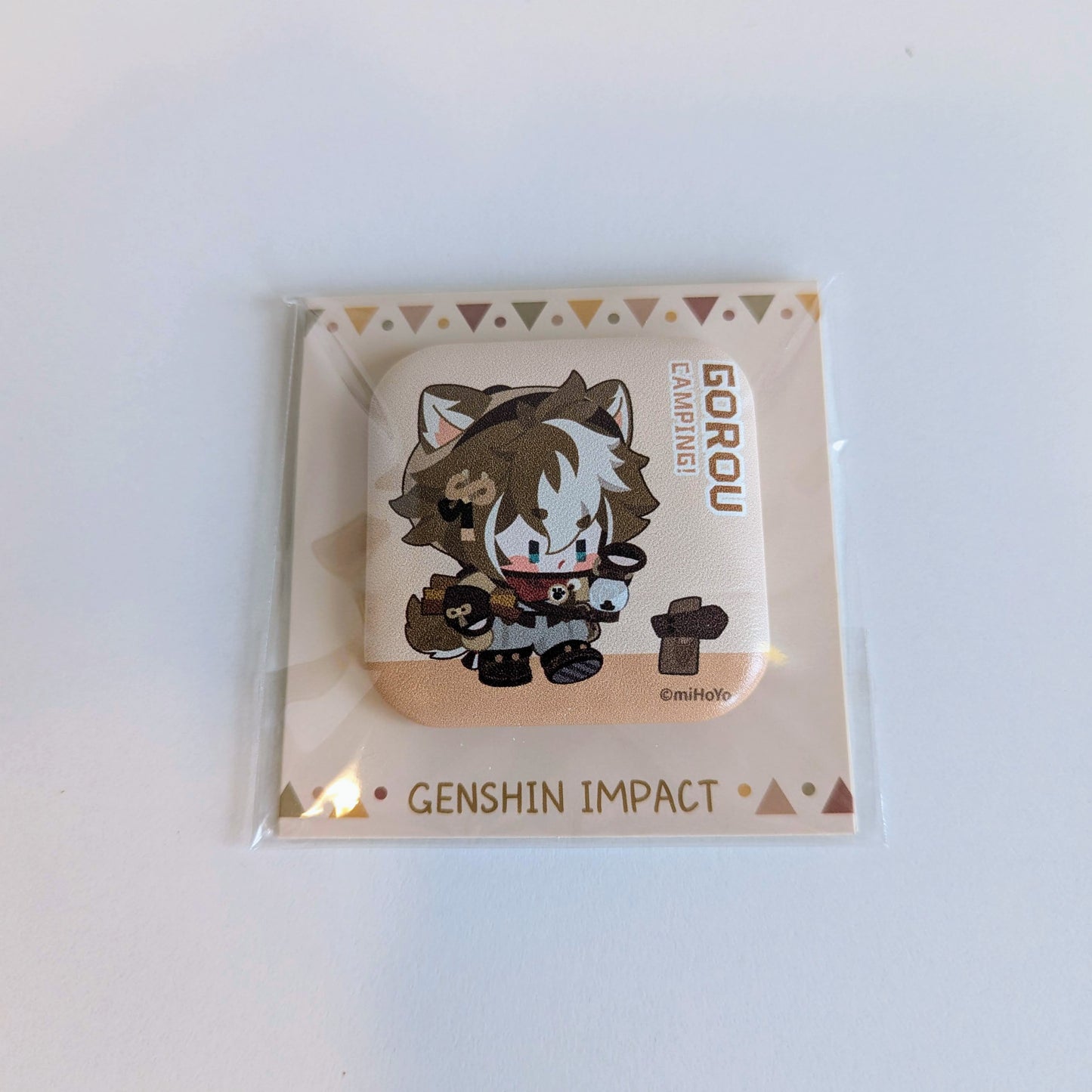 Genshin Impact Camping Series Square Button Can Badge Gorou