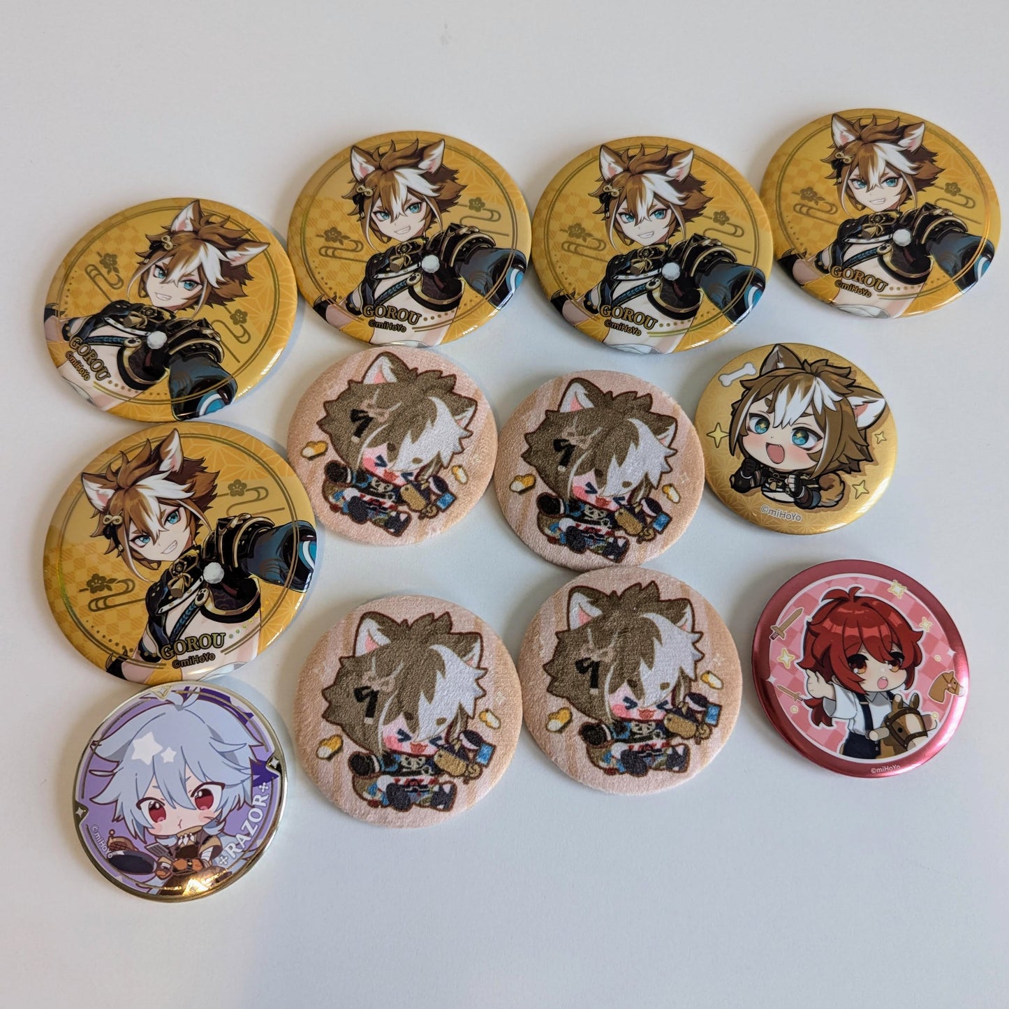 Genshin Impact Gorou Diluc Can Badge Button Set of 12