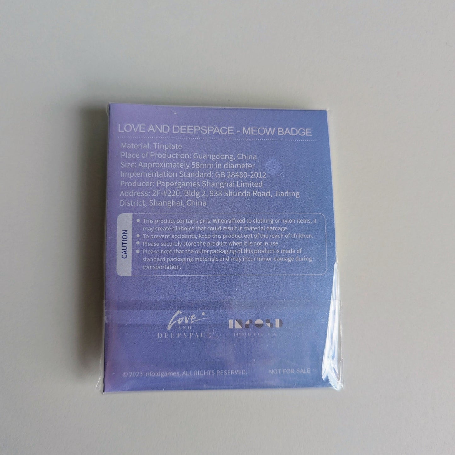 Love and Deepspace VIP Box Mew Cat Can Badge