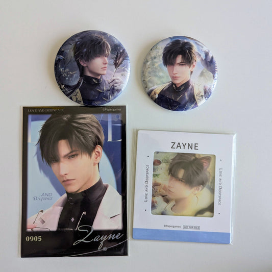 Love and Deepspace Zayne Photo Cards Can Badge Set of 4