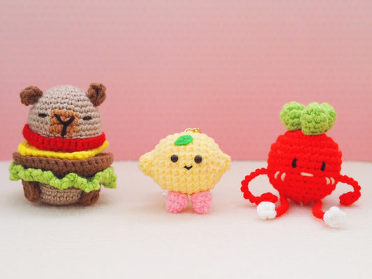 Crochet Tomato Lemon Capybara Burger