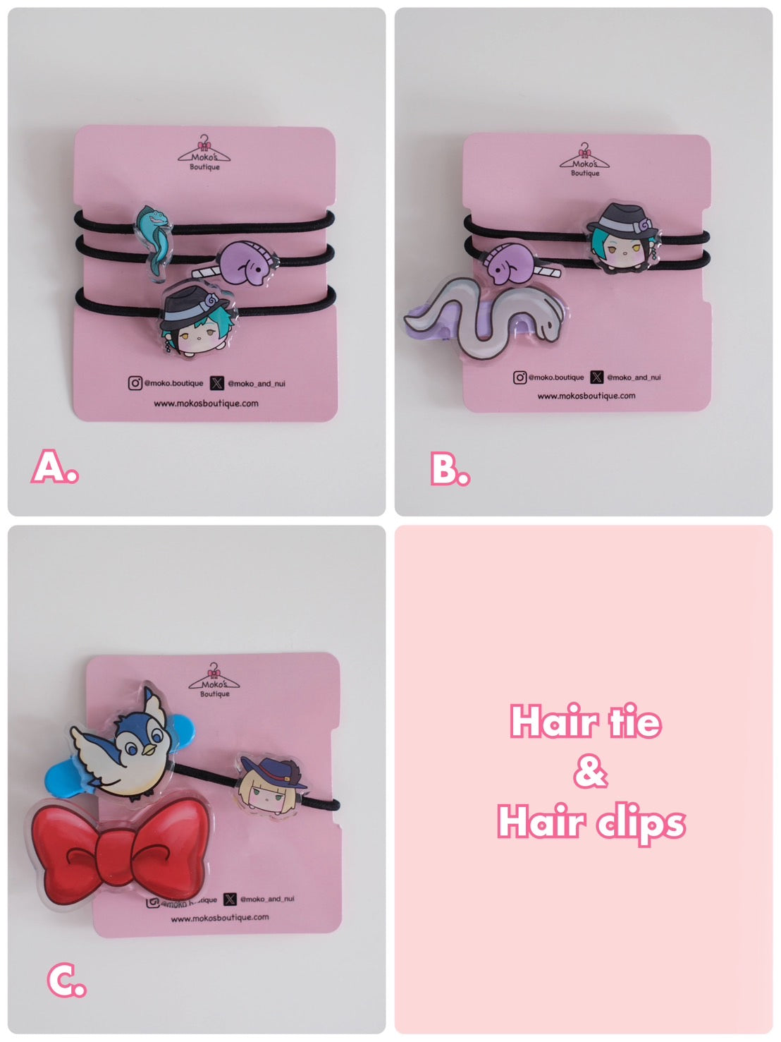 Twst Fan Art Hair Tie Hair Clip Sets