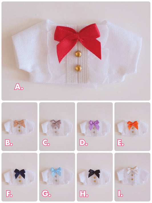 White Plushie Shirts with Ribbon