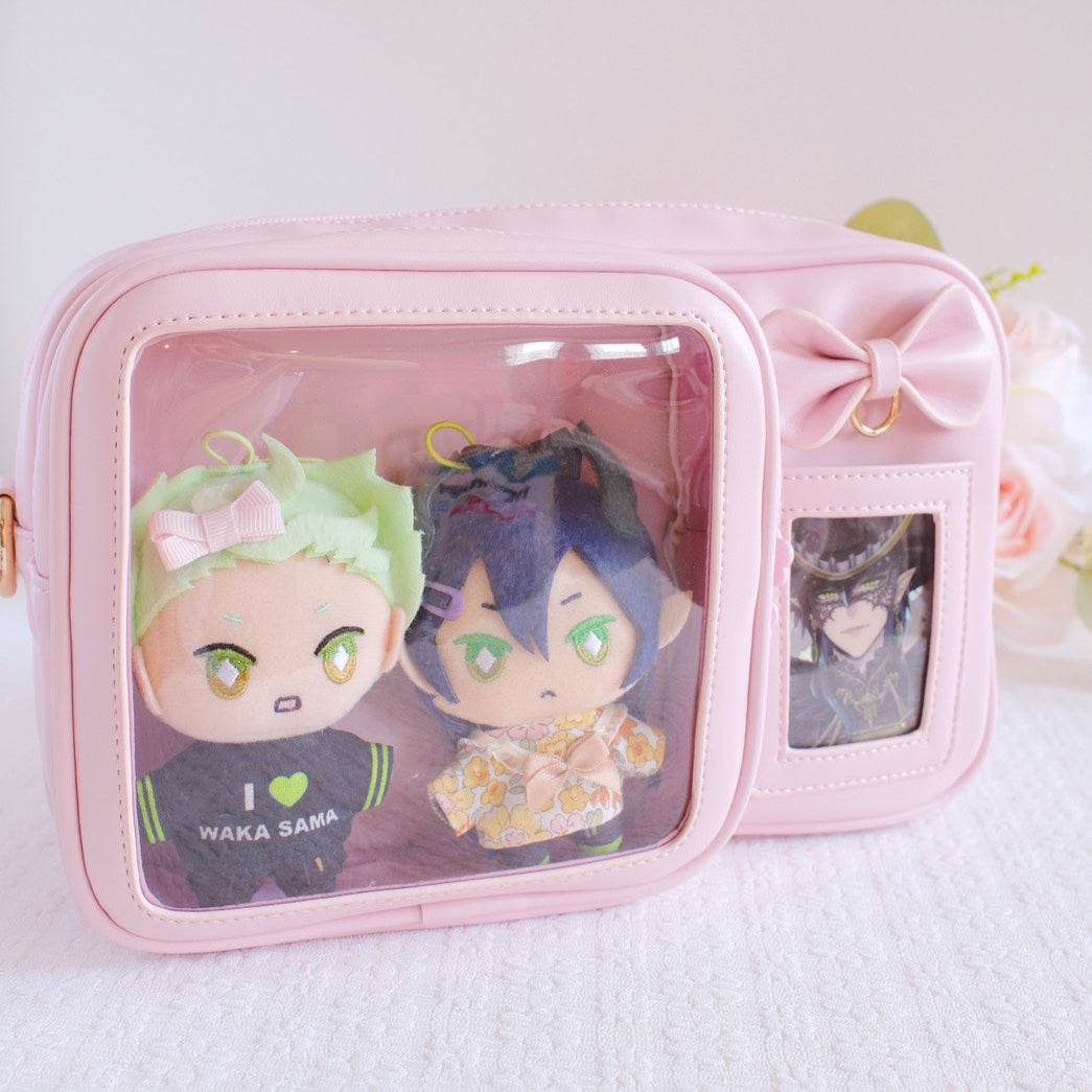 Crossbody Ita Bag with Plushie Display Window and Pin Board