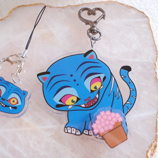 Kpop Derpy Tiger Fan Art Spinner Keychains