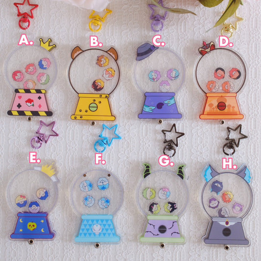 Twst Fan Art Gumball Machine Shaker Keychains