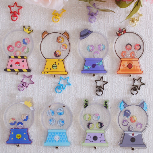 Twst Fan Art Gumball Machine Shaker Keychains