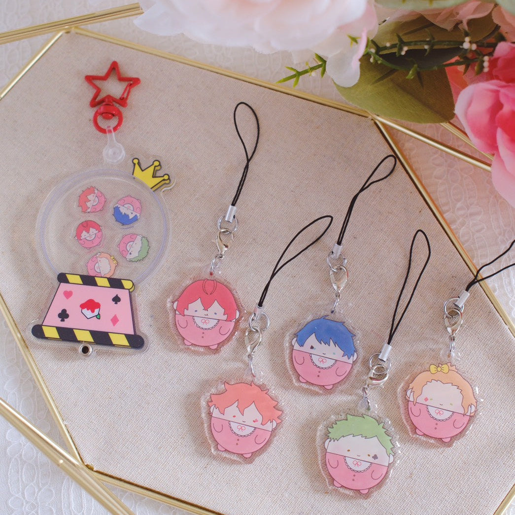 Twst Fan Art Gumball Machine Shaker Keychains