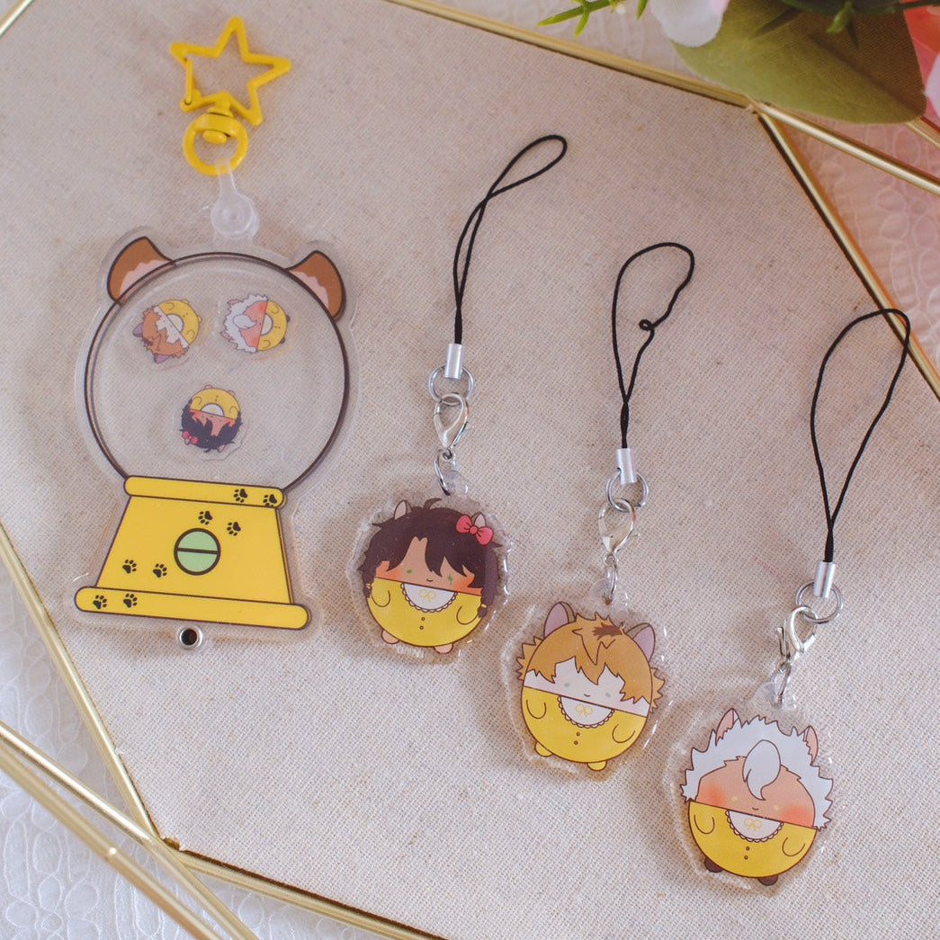 Twst Fan Art Gumball Machine Shaker Keychains