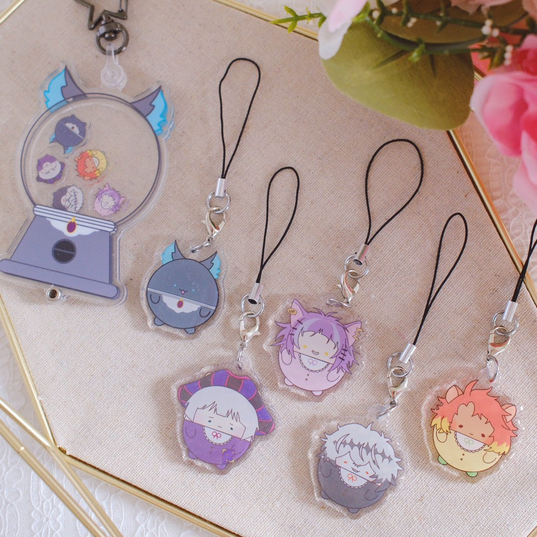 Twst Fan Art Gumball Machine Shaker Keychains