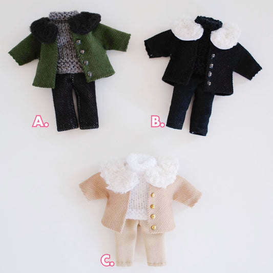 Fur Trimmed Coat Set