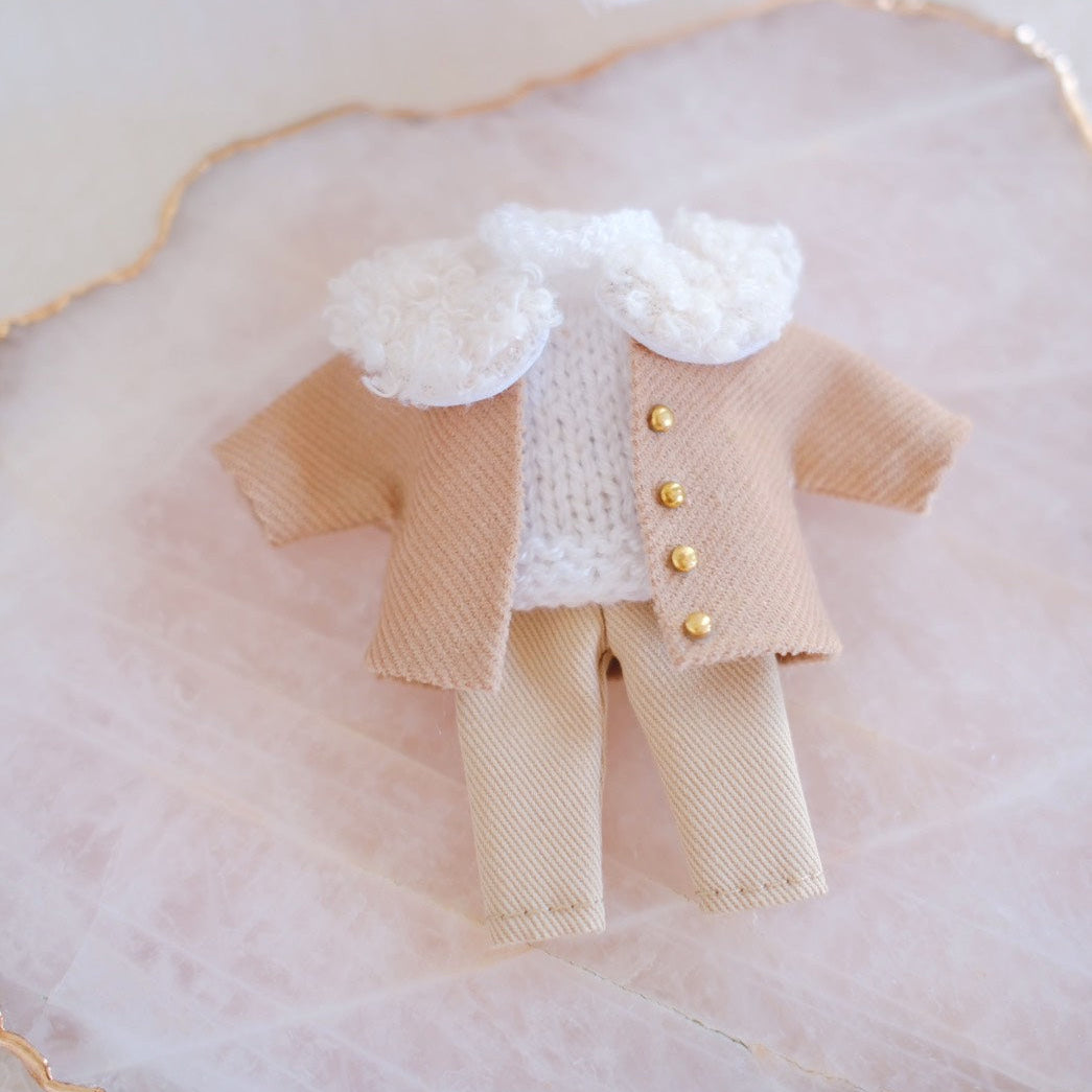 Fur Trimmed Coat Set