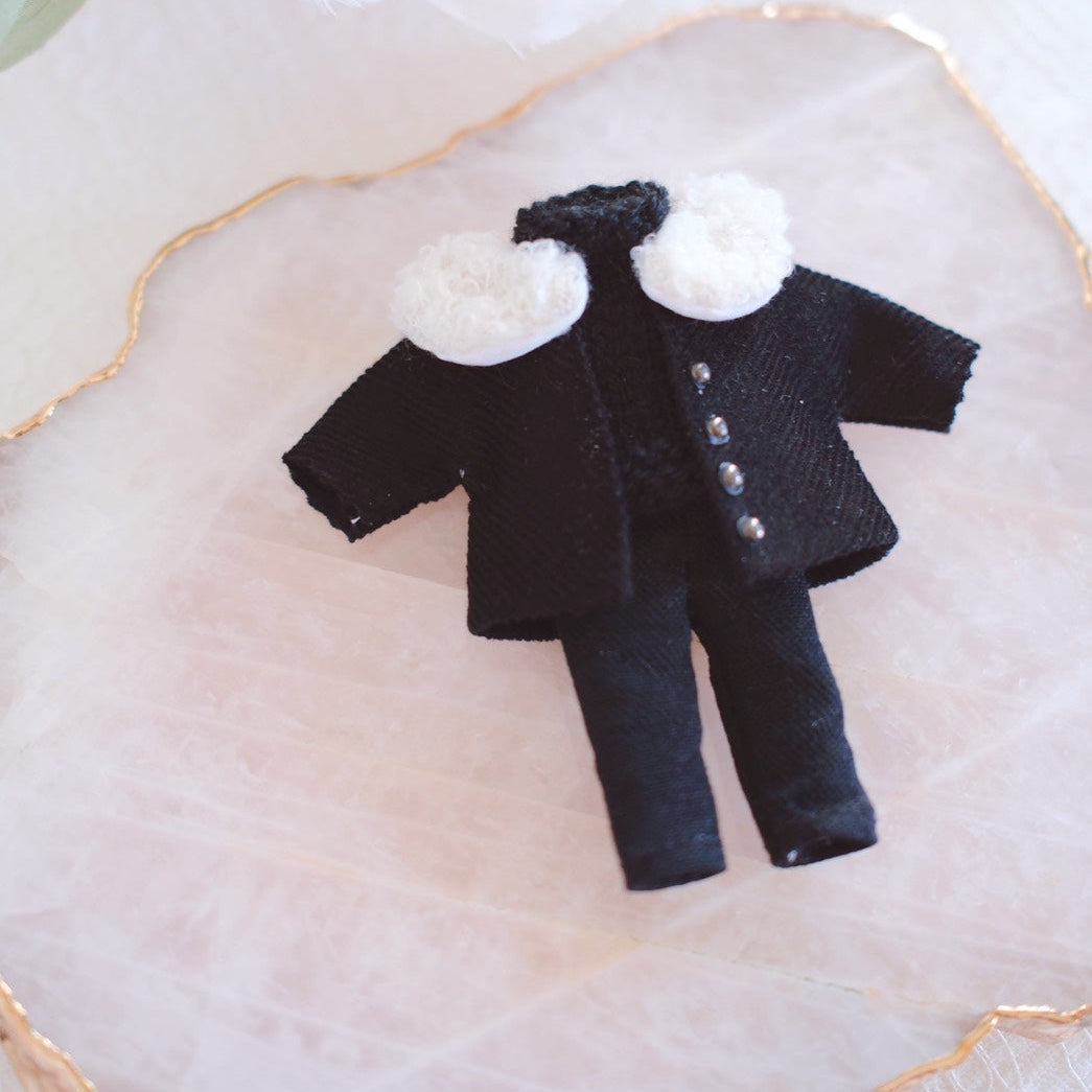 Fur Trimmed Coat Set