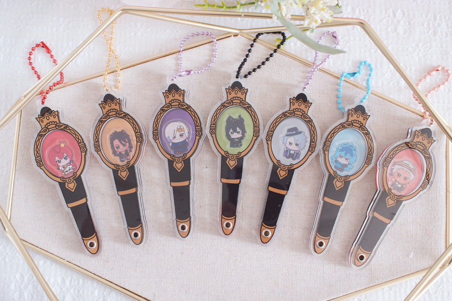 Twst Fan Art Magic Wand Shaker Keychains (7 Styles)