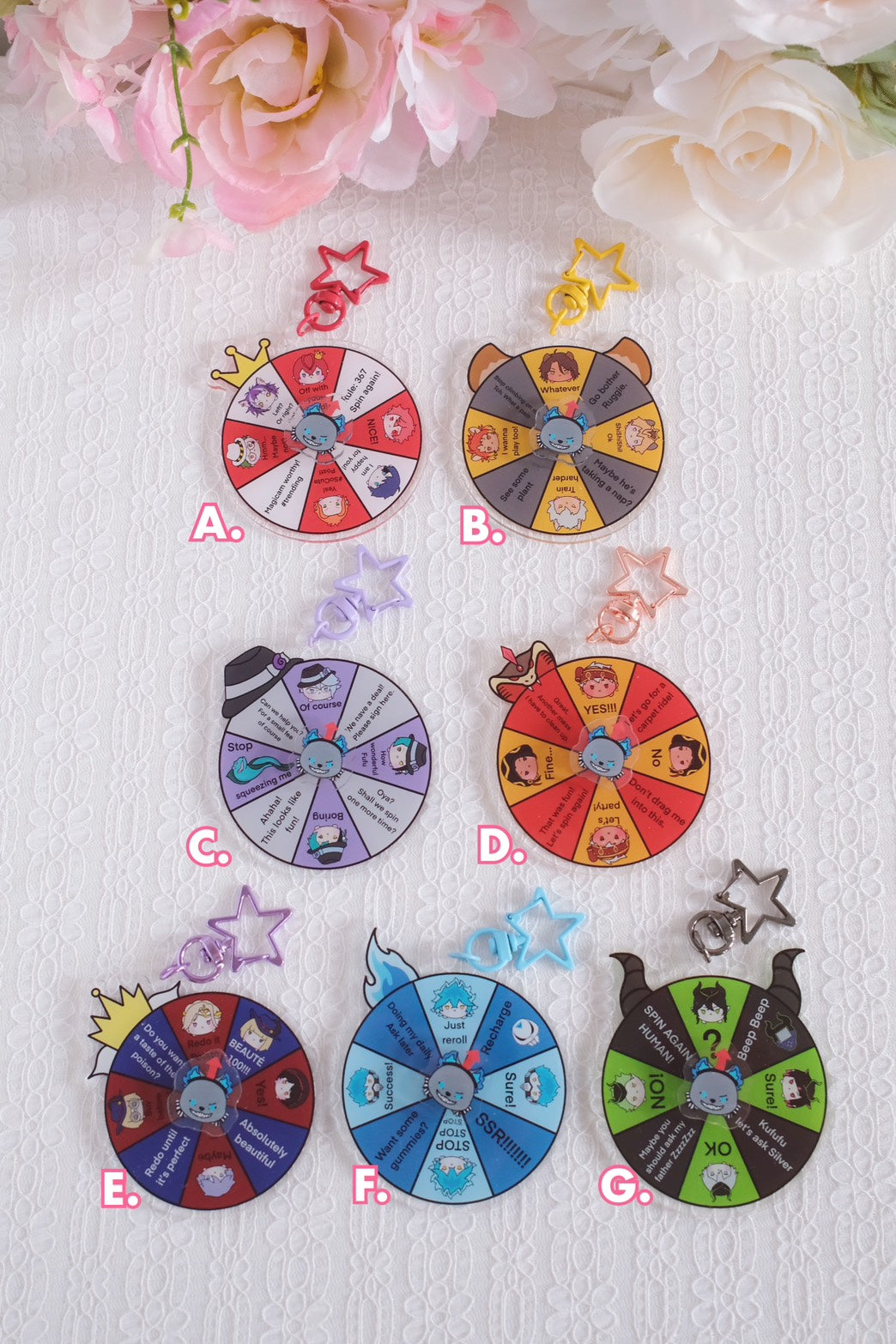 Twst Fan Art Spinner Keychains (7 Styles)
