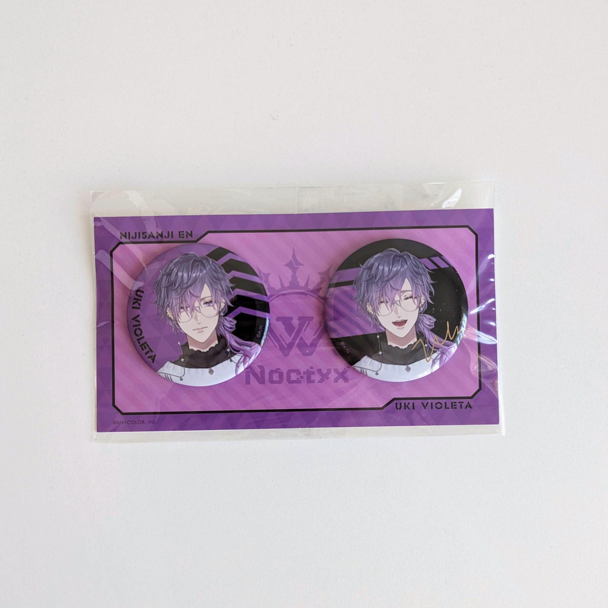 Nijisanji EN Noctyx New Outfits Goods Badge Set Uki Violeta - Moko's Boutique