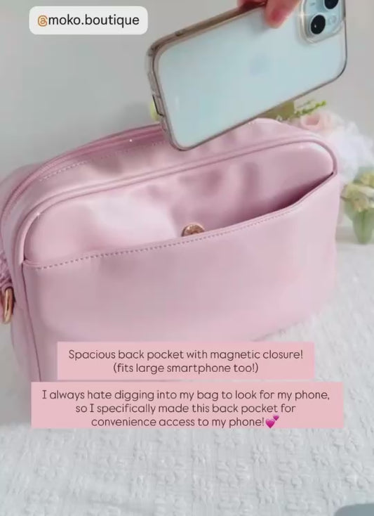 Crossbody Ita Bag with Plushie Display Window and Pin Board