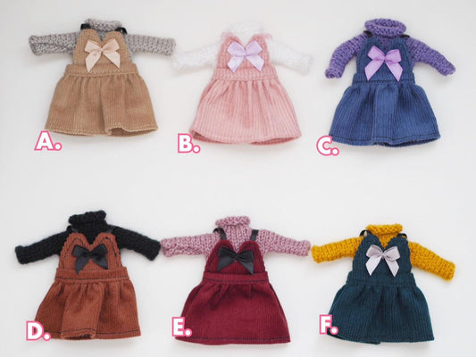 Velvet Overall Dress Set (Sweater + Dress) - Moko's Boutique