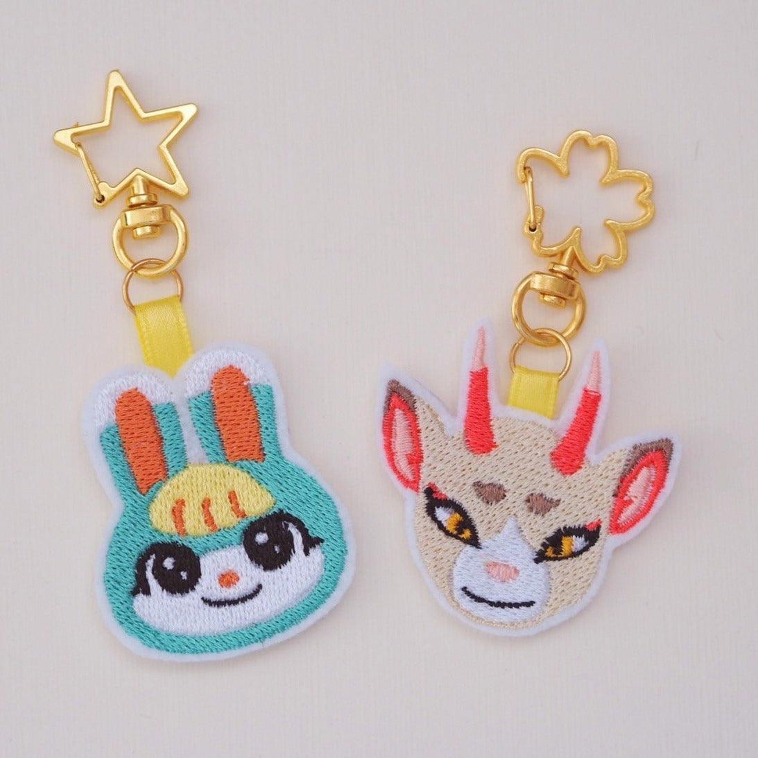 Animal Crossing Shino Sasha Embroidery Keychain with Amiibo Tag - Moko's Boutique