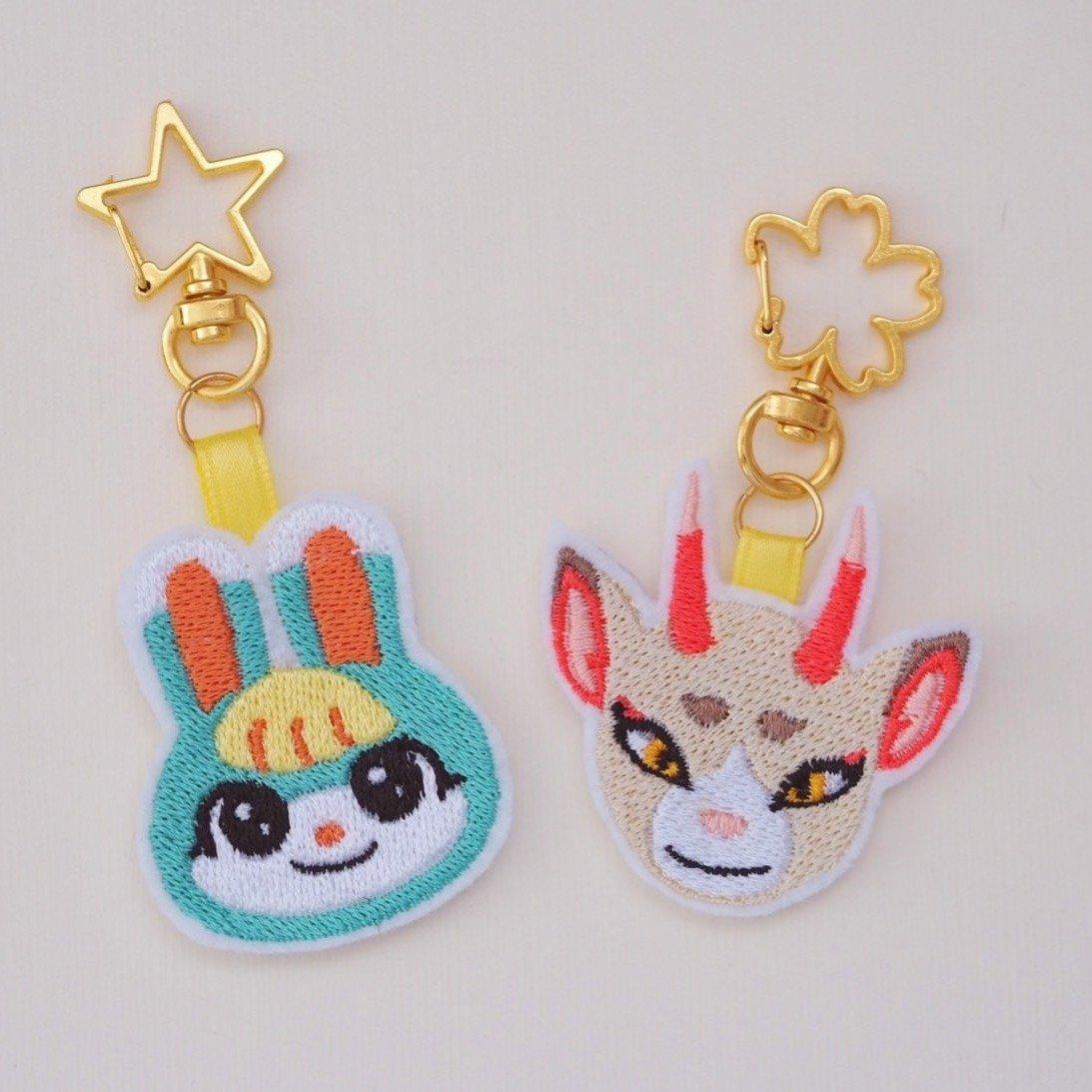 Animal Crossing Villagers Embroidery Keychain with Amiibo Tag - Moko's Boutique