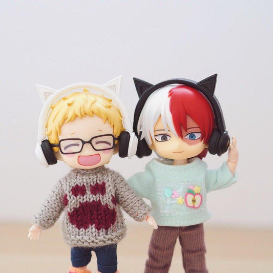 Cat Headphones for Nendoroid Dolls or Obitsu 11 - Moko's Boutique