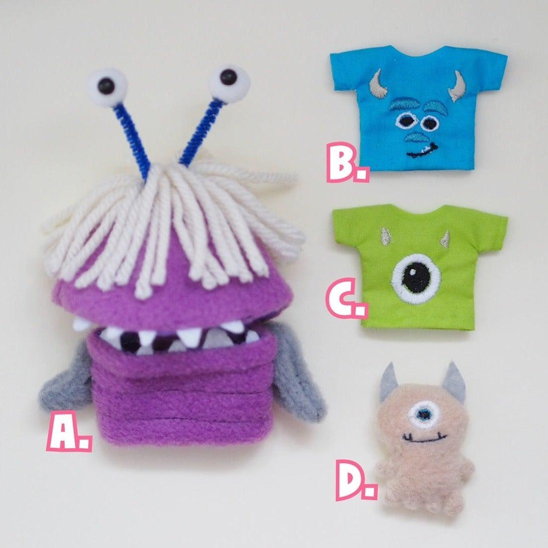 Monster Inc Embroidery T-Shirts + Plush - Moko's Boutique