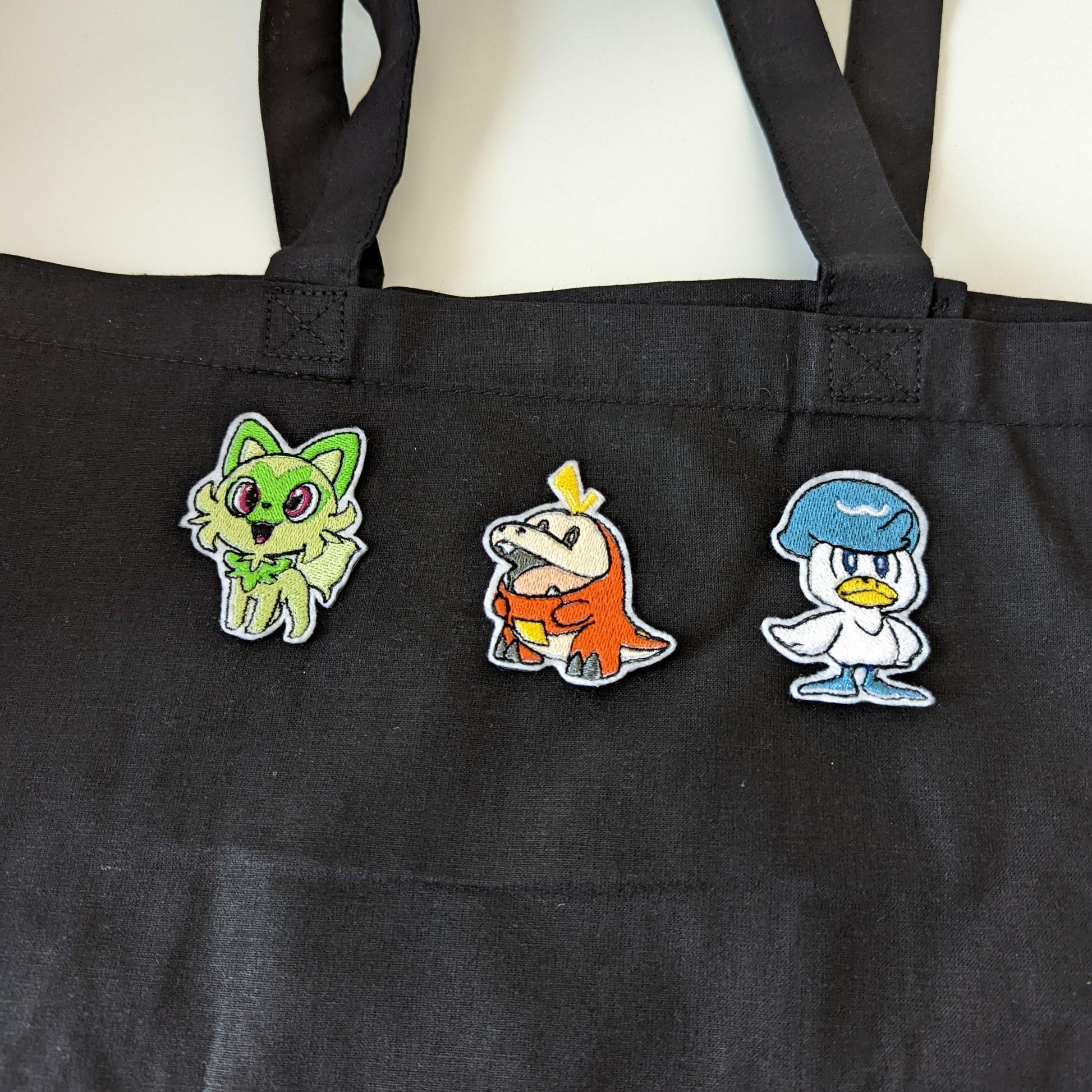 Pokemon Scarlet & Violet Starters Embroidery Totes Bags + Patches - Moko's Boutique
