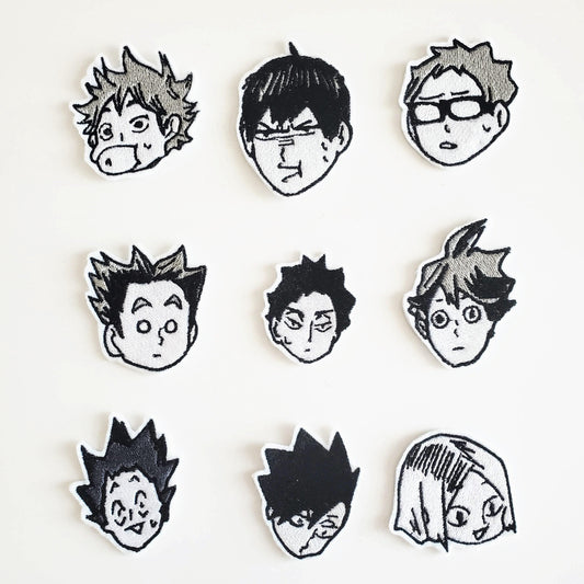 Haikyuu Character Heads Iron On Pins & Patches - Moko's Boutique